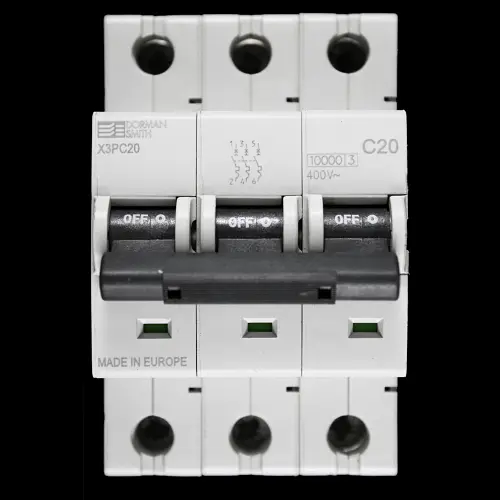 DORMAN 20 AMP CURVE C 10kA TRIPLE POLE MCB CIRCUIT BREAKER X3PC20