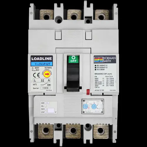DORMAN SMITH 32 AMP 25kA TRIPLE POLE MCCB LOADLINE YA3N3P32T