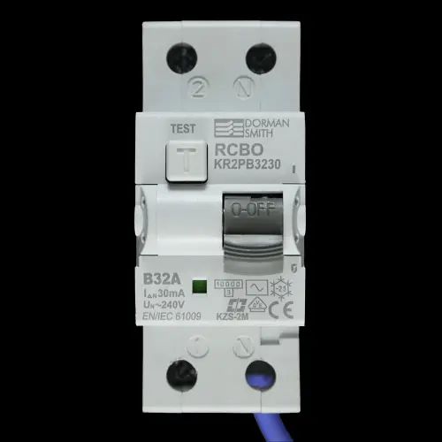 DORMAN 32 AMP CURVE B 10kA 30mA DOUBLE POLE RCBO TYPE AC KR2PB3230