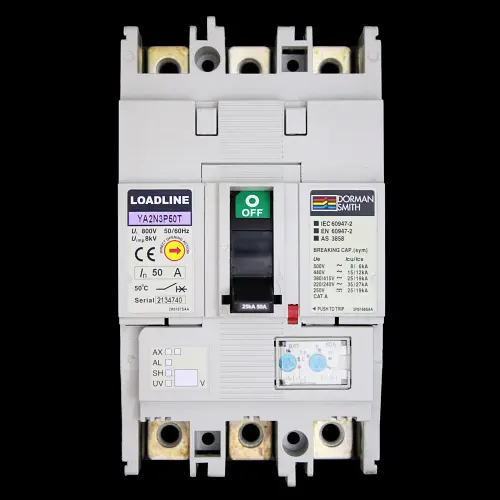 DORMAN SMITH 50 AMP 25kA TRIPLE POLE MCCB LOADLINE YA2N3P50T