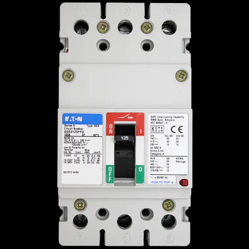 EATON 125 AMP 25kA TRIPLE POLE MCCB SERIES G GEE3125FFG