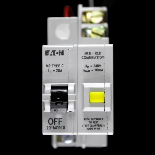 EATON 20 AMP CURVE C M9 10mA DOUBLE POLE RCBO MCB RCD 201MCR10