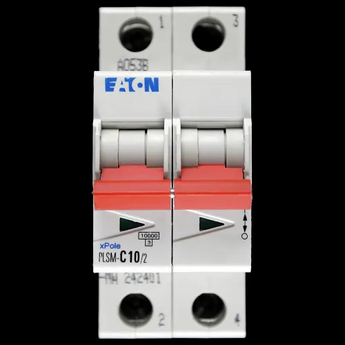 EATON 10 AMP CURVE C 10kA DOUBLE POLE MCB CIRCUIT BREAKER PLSM-C10/2-MW