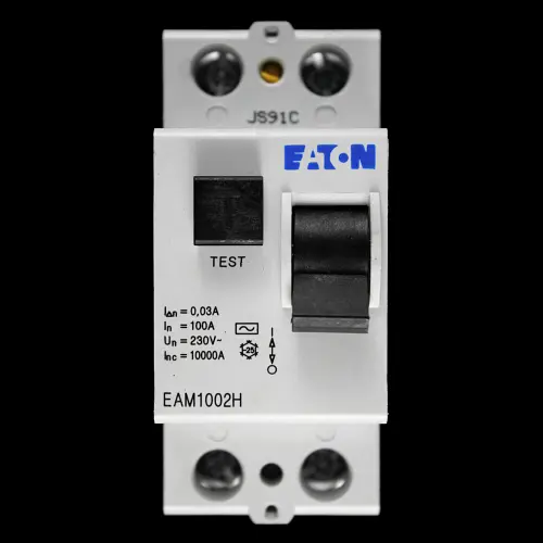 EATON 100 AMP 30mA DOUBLE POLE RCD TYPE AC EAM1002H