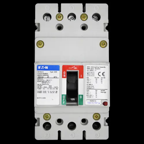 EATON 125 AMP 25kA TRIPLE POLE MCCB GEE3125FFG SERIES G