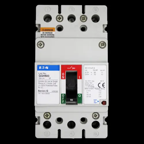 EATON 50 AMP 25kA TRIPLE POLE MCCB GGH503