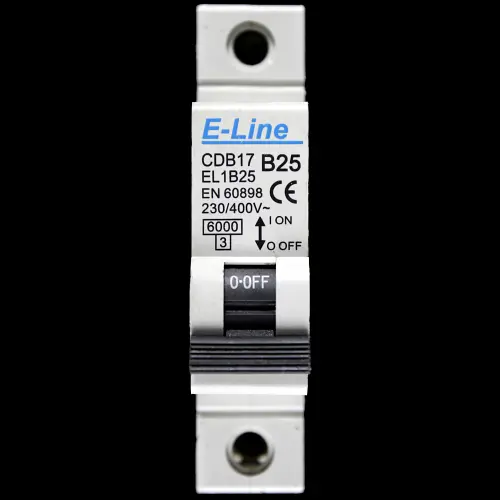 E-LINE 25 AMP CURVE B 6kA MCB CIRCUIT BREAKER CDB17 EL1B25