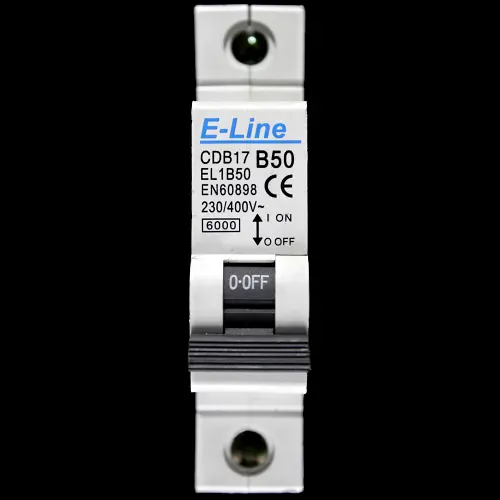 E-LINE 50 AMP CURVE B 6kA MCB CIRCUIT BREAKER CDB17 EL1B50