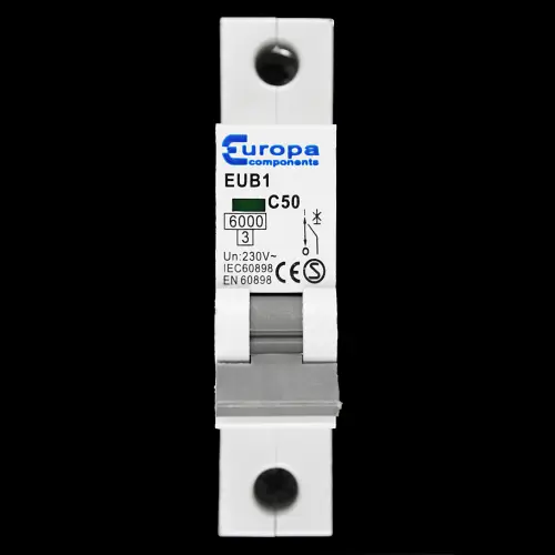 EUROPA 50 AMP CURVE C 6kA MCB CIRCUIT BREAKER EUB1