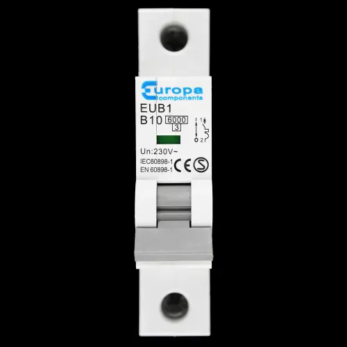 EUROPA 10 AMP CURVE B 6kA MCB CIRCUIT BREAKER EUB1