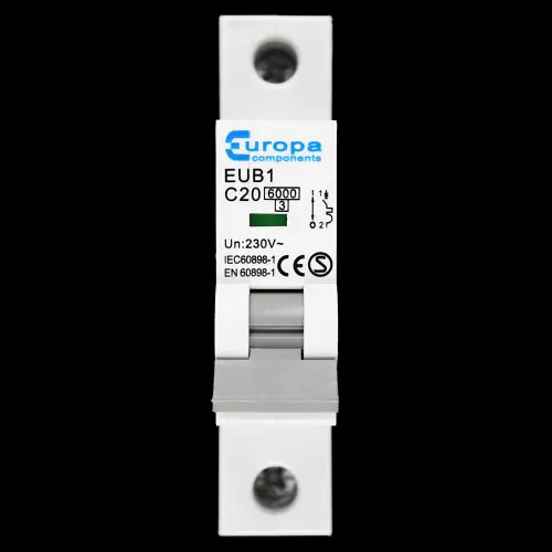 EUROPA 20 AMP CURVE C 6kA MCB CIRCUIT BREAKER EUB1