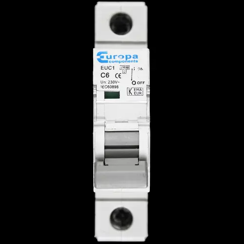 EUROPA 6 AMP CURVE C 10kA MCB CIRCUIT BREAKER EUC1