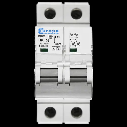 EUROPA 6 AMP CURVE C 10kA DOUBLE POLE MCB CIRCUIT BREAKER EUC2