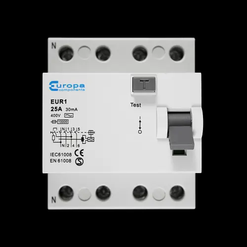 EUROPA 25 AMP 30mA FOUR POLE RCD TYPE AC EUR125.30/4