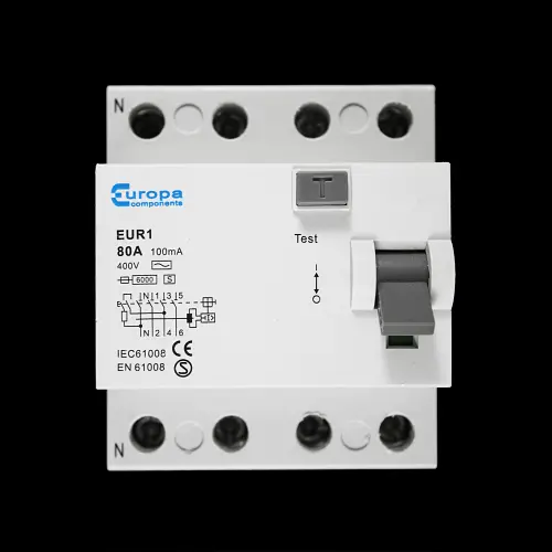 EUROPA 80 AMP 100mA FOUR POLE RCD TYPE AC EUR1
