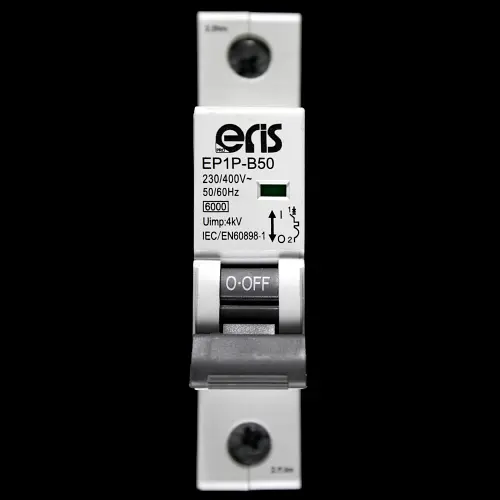 ERIS PRO 50 AMP CURVE B 6kA MCB CIRCUIT BREAKER EP1P-B50