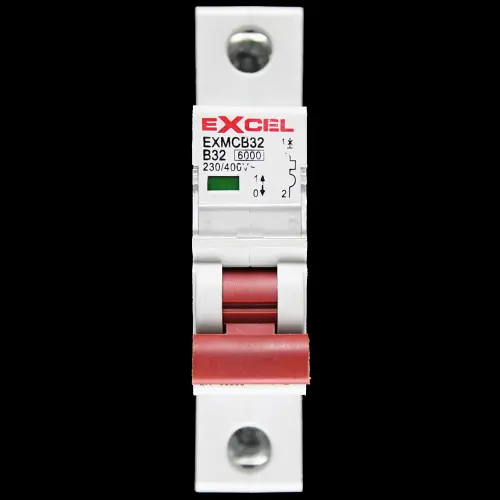 EXCEL 32 AMP CURVE B 6kA MCB CIRCUIT BREAKER EXMCB32