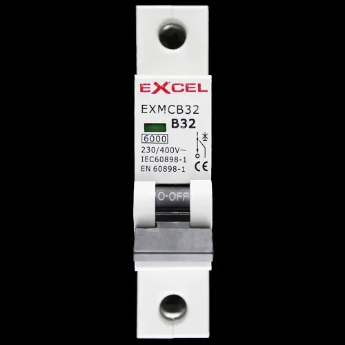 EXCEL 32 AMP CURVE B 6kA MCB CIRCUIT BREAKER EXMCB32