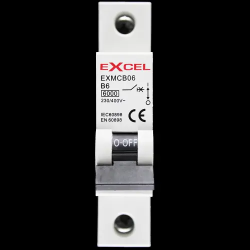 EXCEL 6 AMP CURVE B 6kA MCB CIRCUIT BREAKER EXMCB06