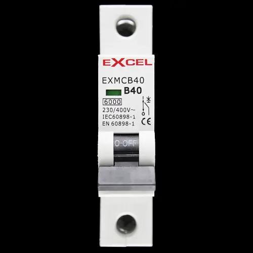 EXCEL 40 AMP CURVE B 6kA MCB CIRCUIT BREAKER EXMCB40