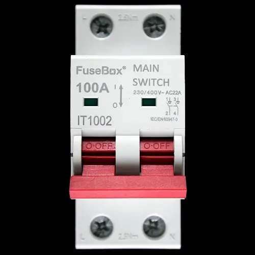 FUSEBOX 100 MAIN SWITCH DISCONNECTOR DOUBLE POLE IT1002 AC22A