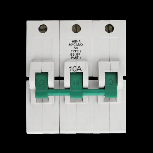 FEDERAL 10 AMP TYPE 2 M9 TRIPLE POLE MCB CIRCUIT BREAKER STAB-LOK HBNA