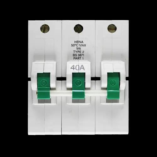 FEDERAL 40 AMP TYPE 2 M6 TRIPLE POLE MCB CIRCUIT BREAKER STAB-LOK HBNA