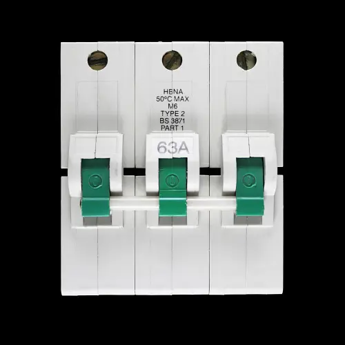 FEDERAL 63 AMP TYPE 2 M6 TRIPLE POLE MCB CIRCUIT BREAKER STAB-LOK HBNA