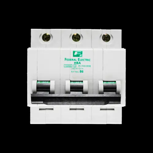 FEDERAL 6 AMP CURVE B 10kA TRIPLE POLE MCB CIRCUIT BREAKER HBA STABLOK