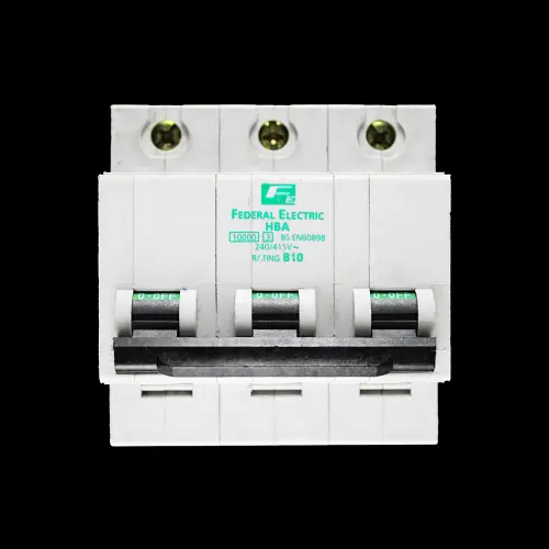 FEDERAL 10 AMP CURVE B 10kA TRIPLE POLE MCB CIRCUIT BREAKER HBA STABLOK