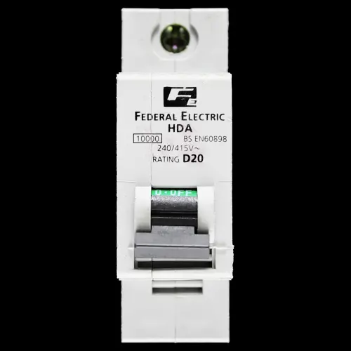 FEDERAL 20 AMP CURVE D 10kA MCB CIRCUIT BREAKER STABLOK HDA