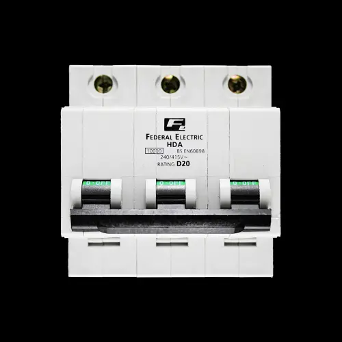FEDERAL 20 AMP CURVE D 10kA TRIPLE POLE MCB CIRCUIT BREAKER STABLOK HDA