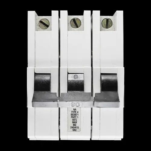 FEDERAL 80 AMP TYPE 4 M3 TRIPLE POLE MCB CIRCUIT BREAKER STABLOK NA