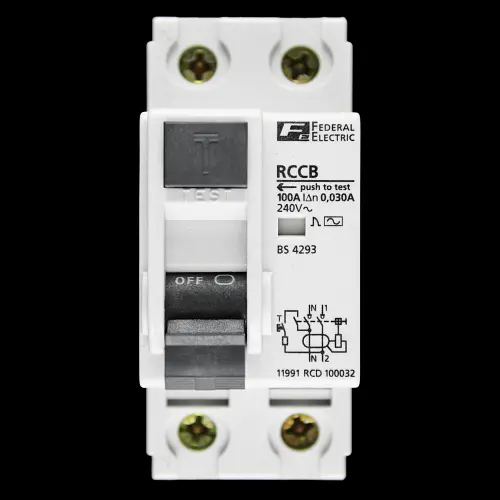 FEDERAL 100 AMP 30mA DOUBLE POLE RCCB RCD TYPE AC 11991 100032