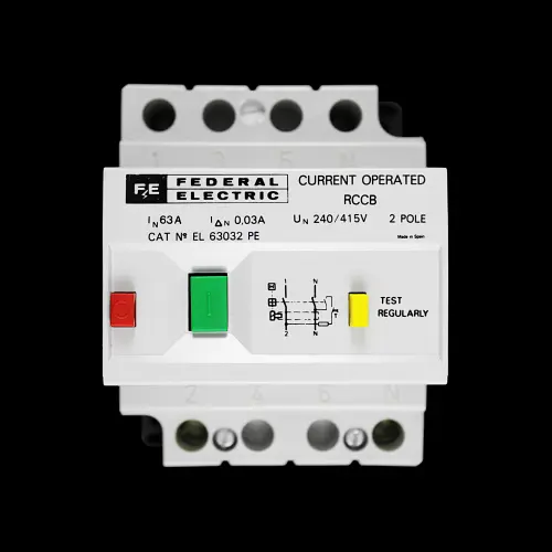 FEDERAL 63 AMP 30mA DOUBLE POLE RCCB RCD EL63032PE