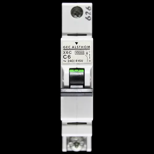 GEC ALSTHOM 6 AMP CURVE C 10kA MCB CIRCUIT BREAKER X6C