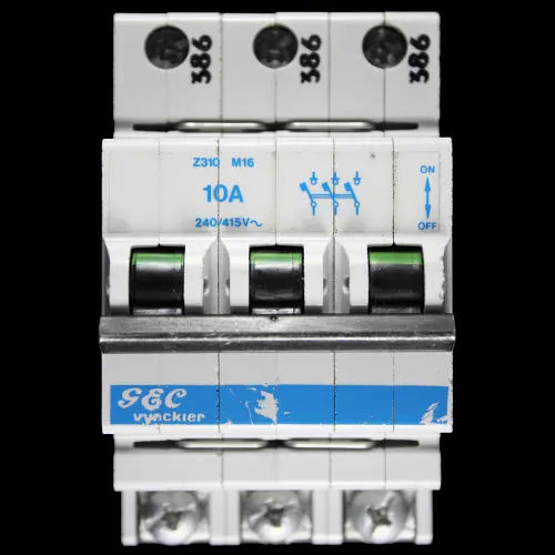 GEC VYNCKIER 10 AMP TYPE 3 M16 TRIPLE POLE MCB CIRCUIT BREAKER Z310