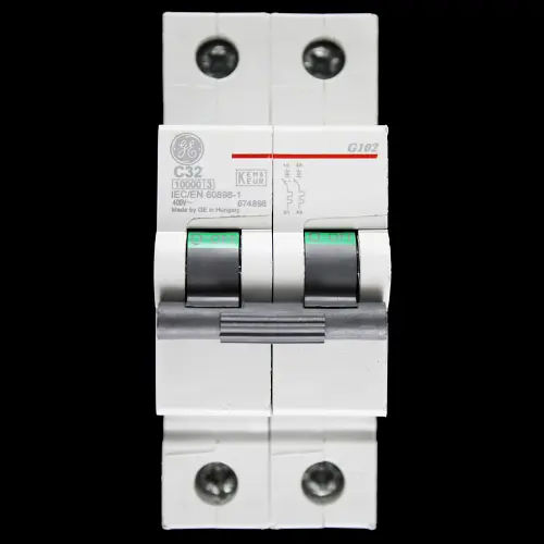 GENERAL ELECTRIC 32 AMP CURVE C 10kA DOUBLE POLE MCB CIRCUIT BREAKER G102 674898