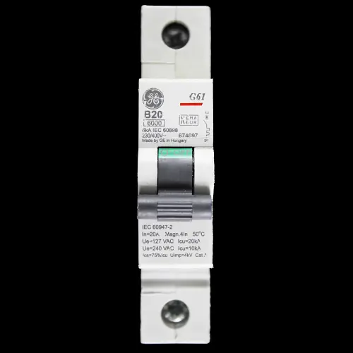 GENERAL ELECTRIC 20 AMP CURVE B 6kA MCB CIRCUIT BREAKER 674697 G61