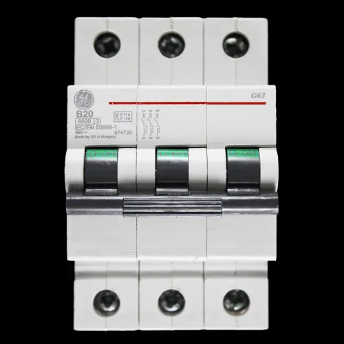 GENERAL ELECTRIC 20 AMP CURVE B 6kA TRIPLE POLE MCB CIRCUIT BREAKER 674730 G63