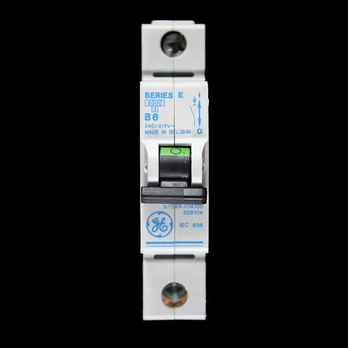 GENERAL ELECTRIC 6 AMP CURVE B 6kA MCB BREAKER SERIES E 628104 V/099-014106