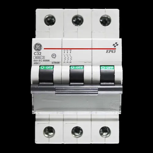GENERAL ELECTRIC 32 AMP CURVE C 6kA TRIPLE POLE MCB CIRCUIT BREAKER EP63 672096