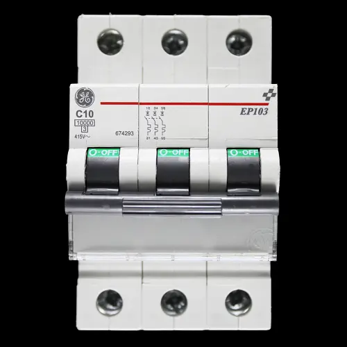 GENERAL ELECTRIC 10 AMP CURVE C 10kA TRIPLE POLE MCB CIRCUIT BREAKER EP103