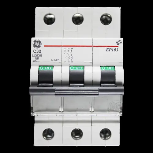 GENERAL ELECTRIC 32 AMP CURVE C 10kA TRIPLE POLE MCB CIRCUIT BREAKER EP103