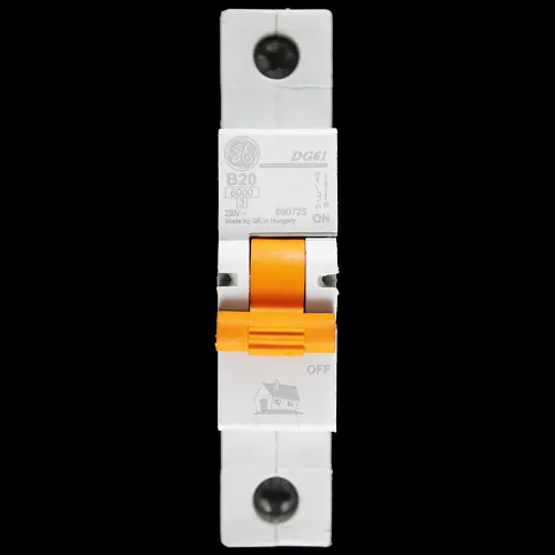 GENERAL ELECTRIC 20 AMP CURVE B 6kA MCB CIRCUIT BREAKER DG61 690725