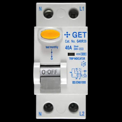 GET 40 RCD DOUBLE POLE 30mA TYPE AC G40R30