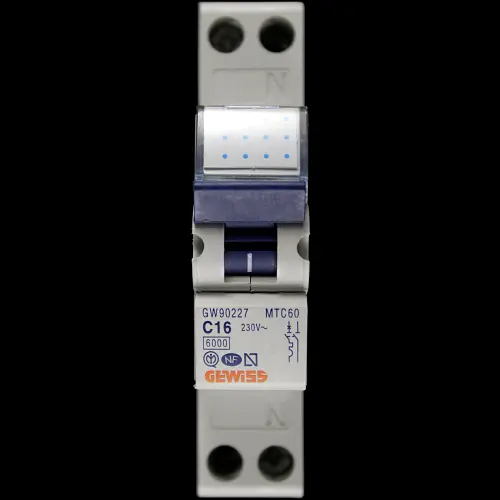 GEWISS 16 AMP CURVE C 6kA SP&N MCB CIRCUIT BREAKER GW90227 MTC60