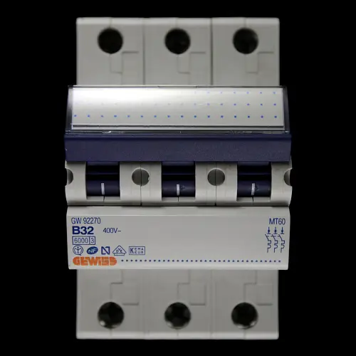 GEWISS 32 AMP CURVE B 6kA TRIPLE POLE MCB CIRCUIT BREAKER GW92270 MT60