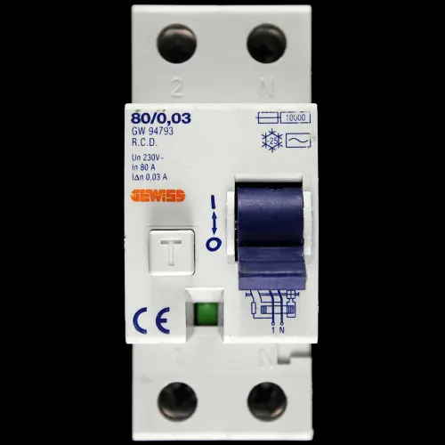GEWISS 80 RCD DOUBLE POLE 30mA TYPE AC 80/0.03 GW94793 OS