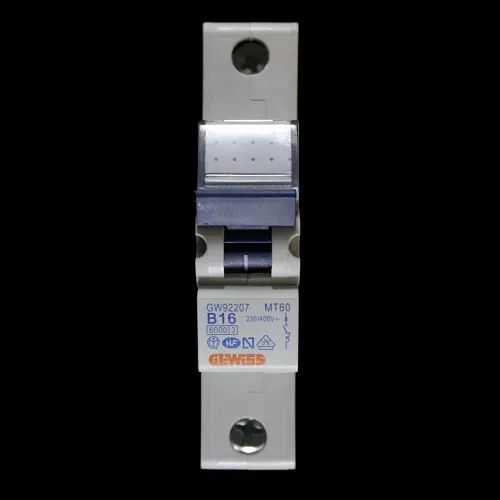 GEWISS 16 AMP CURVE B 6kA MCB CIRCUIT BREAKER MT60 GW92207